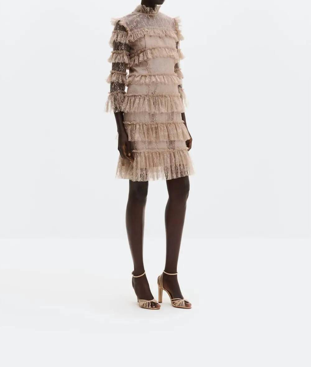 NEW MALINA carmine mini dress in greige